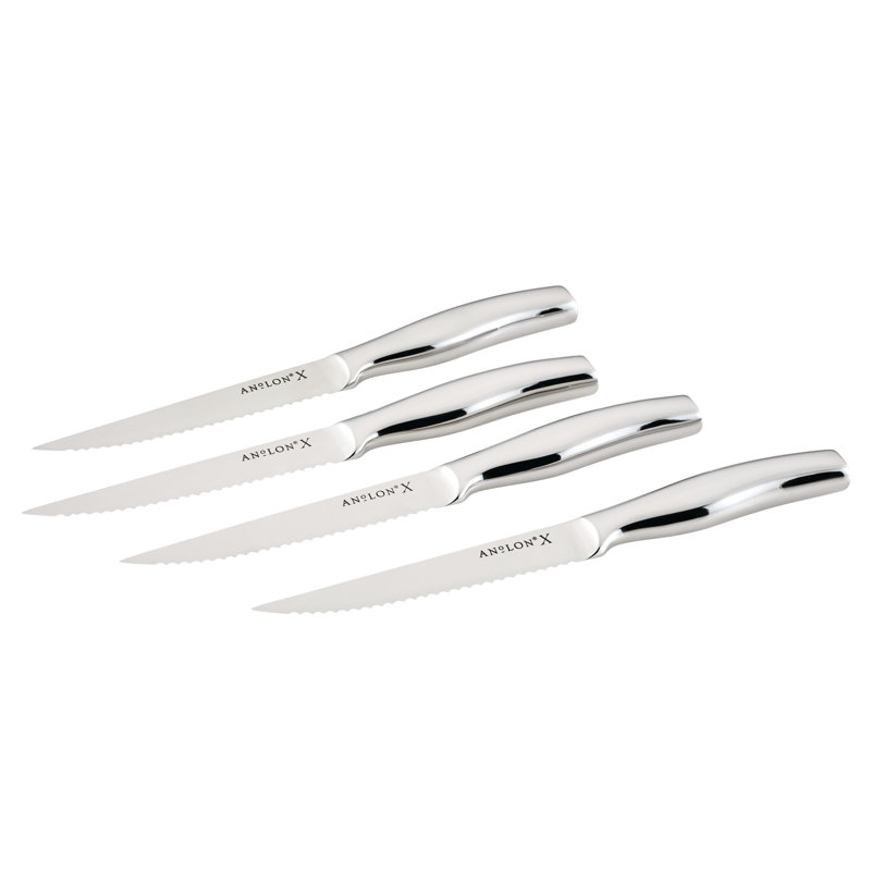 Anolon X Steak Knife Set, 4 Piece, Stainless Steel
