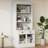 White Modern 83.4" Tall Bookcase With 2 Tempered Glass Doors, 1 Drawer, Adjustable Shelf And - Oxidation Drawer Hardware Solid Wood, Board Rectangle 3 Open Shelves For Bedroom Organization Wood-124151131