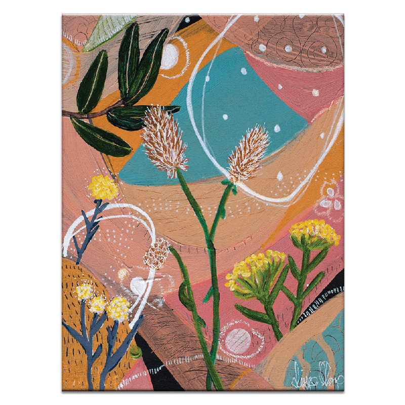 Coastal Wildflowers by Lizzie Alsop - Print, 51" H x 41" W x 1.5" D, Wrapped Canvas