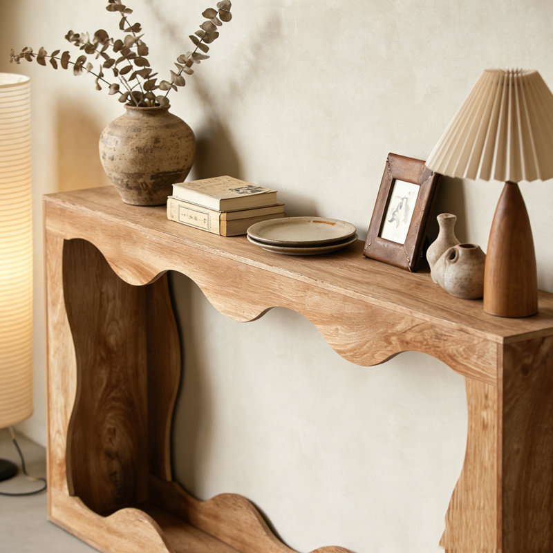 Farmhouse Console Table Entryway Table Couch Table Behind Sofa, Brun