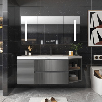 Armoire de salle de bain légère et luxueuse