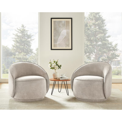 Chaise d'appoint pivotante 29,33 po rembourrée à accoudoirs inclinés, ensemble de 2