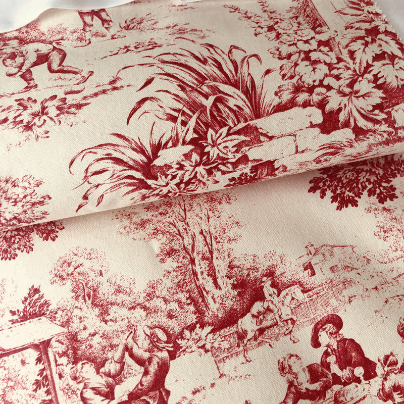 Elysees Standard Cotton Comforter Set, Queen Comforter + 2 Shams, Red/Ivory
