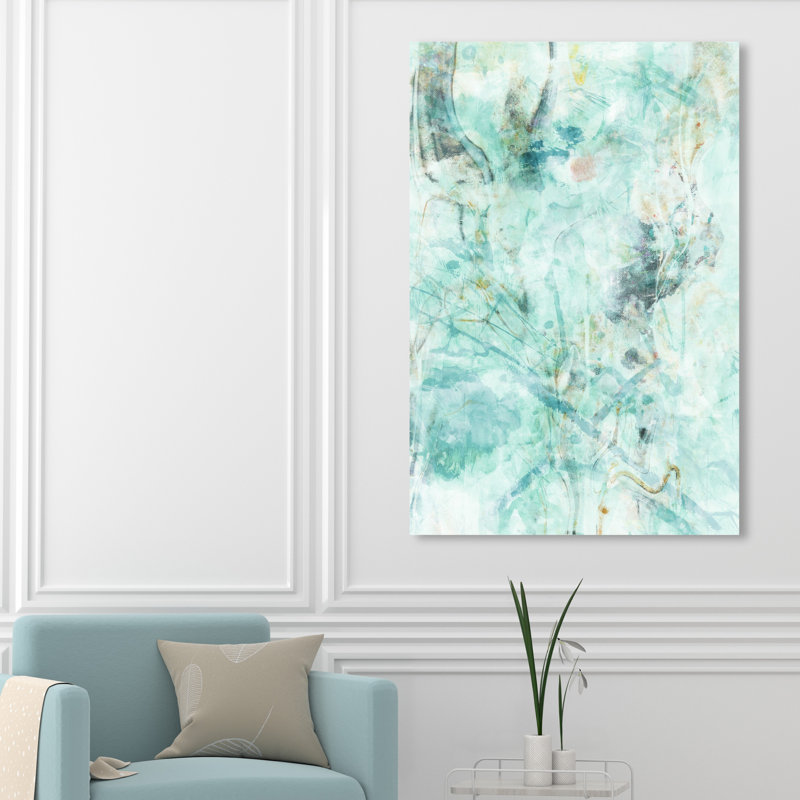 Salseo turquoise sur toile, H 54 po x l 36 po x P 1,5 po