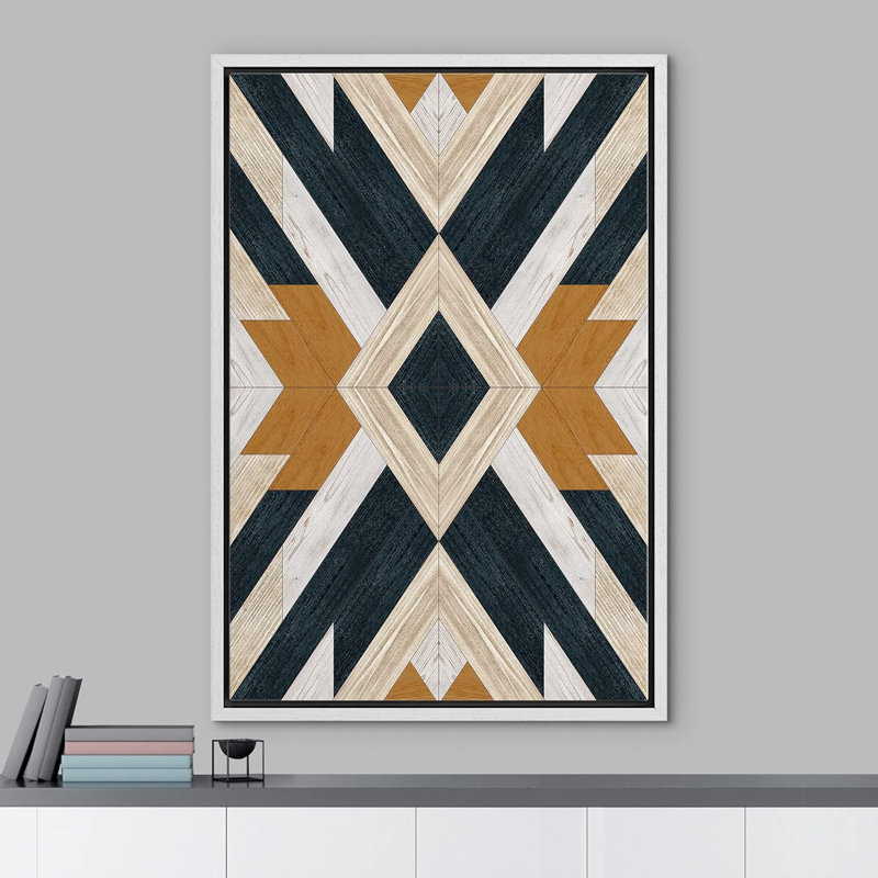 Panneaux à motif géométrique Western, H 36 po x l 24 po, Blanc
