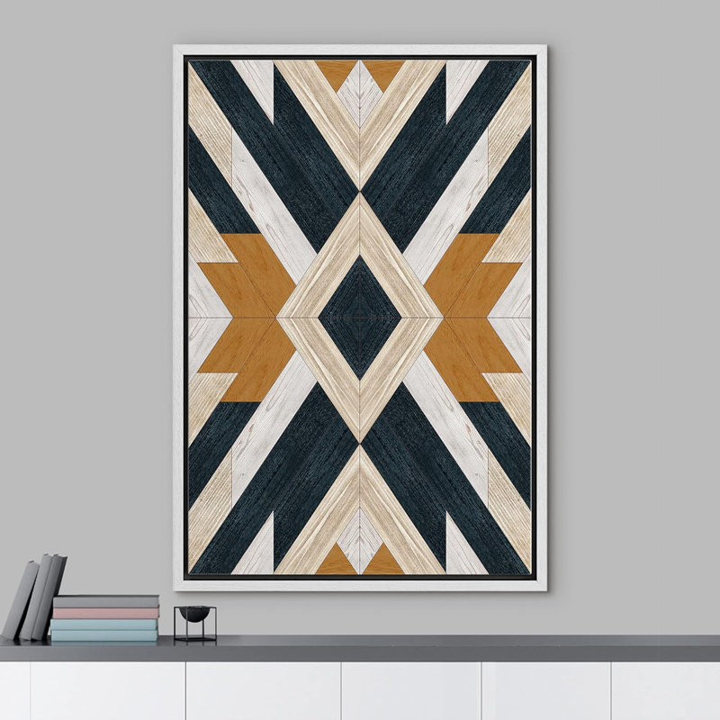 Panneaux à motif géométrique Western, H 36 po x l 24 po, Blanc