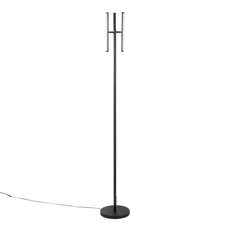 Icicle 65 Inch Modern Swivel Floor Lamp In Black Metal, Dimmable LED Light And Adjustable Design For Any Room, Black