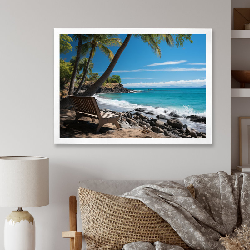 Caraibe Paradise Found I - impression, H 24 po x l 32 po x P 1 po, Cadre photo blanc