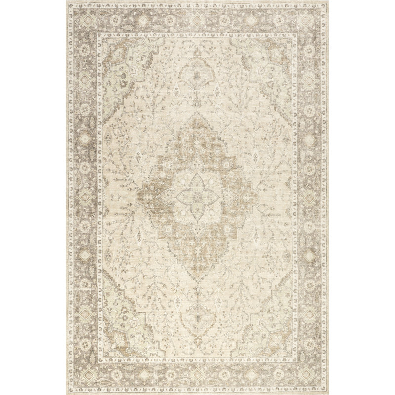  Tapis en laine et coton Spindle Medallion, Tapis de couloir 2 pi 8 po x 8 pi