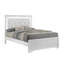 Grand lit rembourré Blaze de style moderne fabriqué avec une tête de lit à DEL et du bois blanc