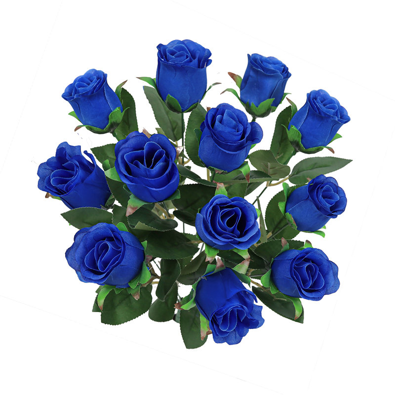 Bouquet de roses artificielles, Bleu royal