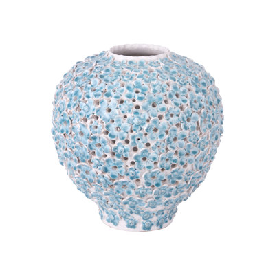 Daisy Blue Ceramic Table Vase