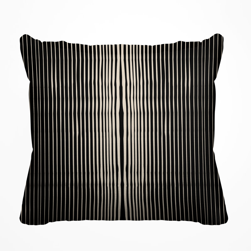 Coussin intérieur / extérieur Ash River, L 19 po x H 19 po, Noir