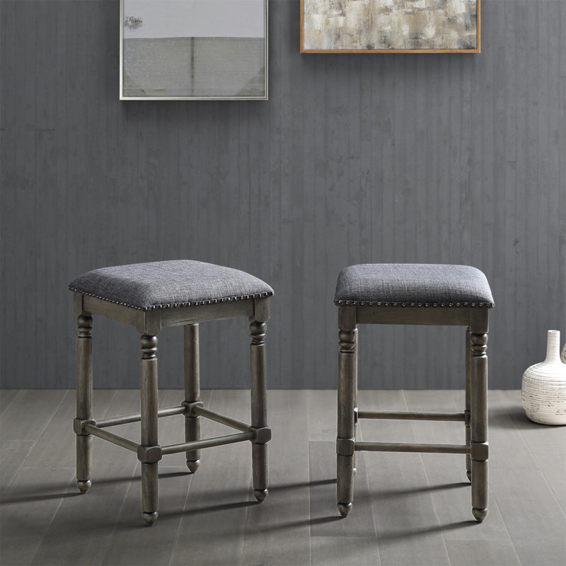 Tabouret pivotant à hauteur de comptoir en bois Arnhem, ensemble de 2, Gris, Gris