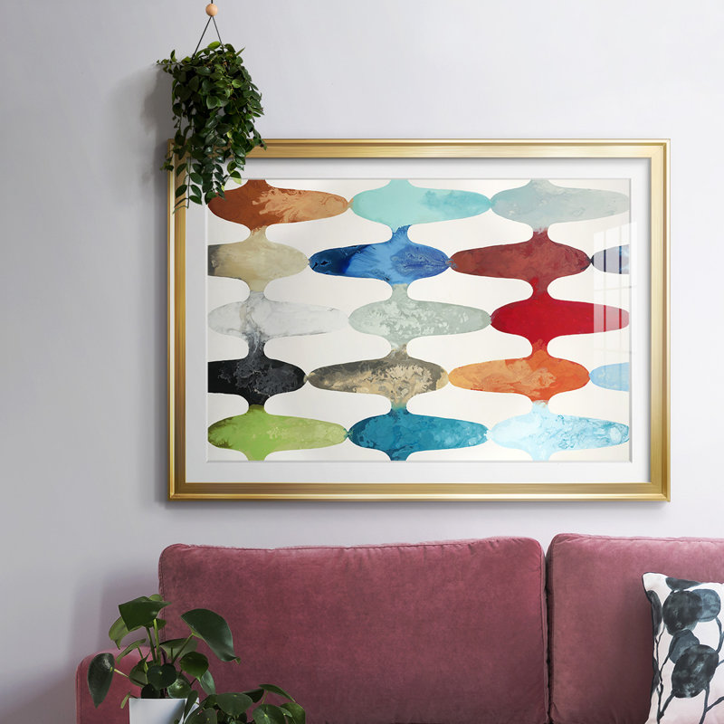 «Ever Flowing», impression encadrée avec biseau mat et verre, Or, H 27 po x l 39 po x P 1,5 po