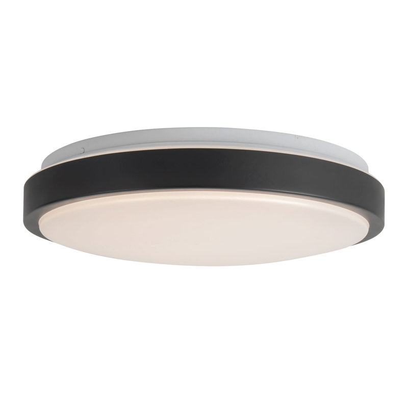 Yanis 16-in Black dimmable LED Flush Mount, Matte Black