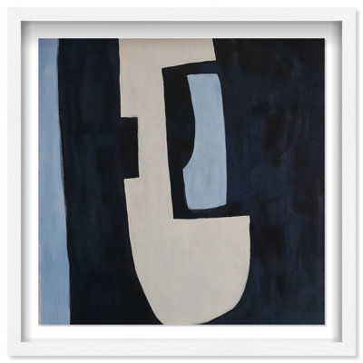Contours of Silence II Shadowbox Abstract Print by Oliver Gal, Black Frame, 12 x 12