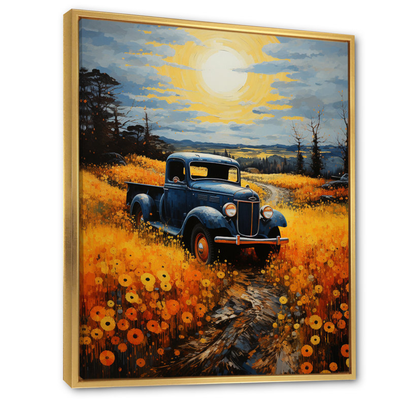 Wytse Pickup Truck Rustic Rides III, H 20 po x l 12 po x P 1 po, Cadre flottant doré