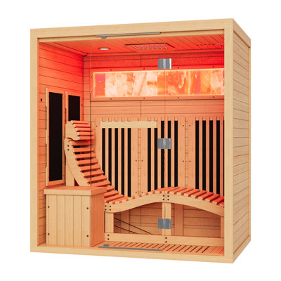 Sauna à infrarouges intérieur avec luminothérapie rouge et méridienne Erommy