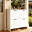 Armoire à chaussures blanche moderne avec clôture et 4 tiroirs rabattables, organisateur de chaussures élégant pour le salon-1289514608
