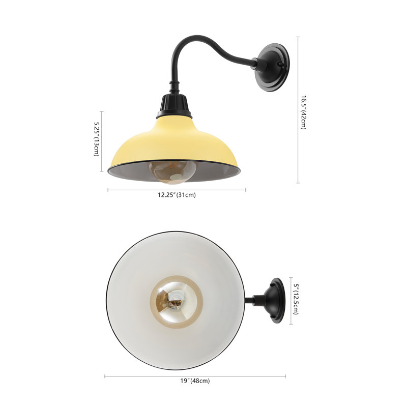Manderfeld Iron Wall Light, Matte Yellow