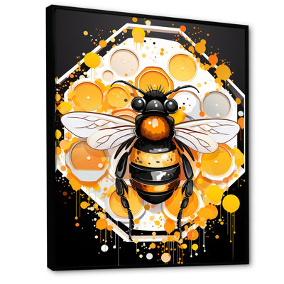 Yellow And Black Honey Bee - Insects & Bugs Wall Art