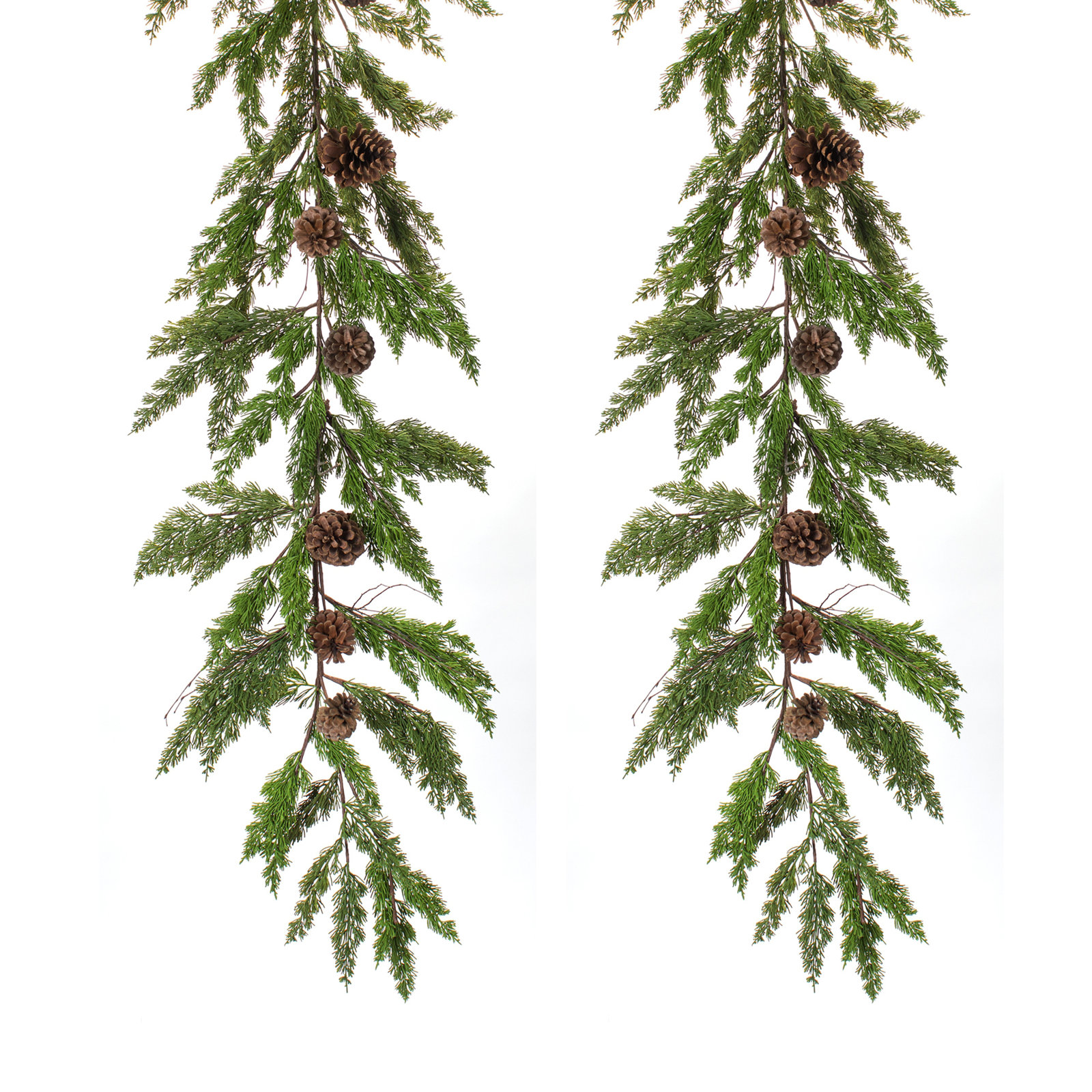 72" Pine and Pinecone Christmas Garland