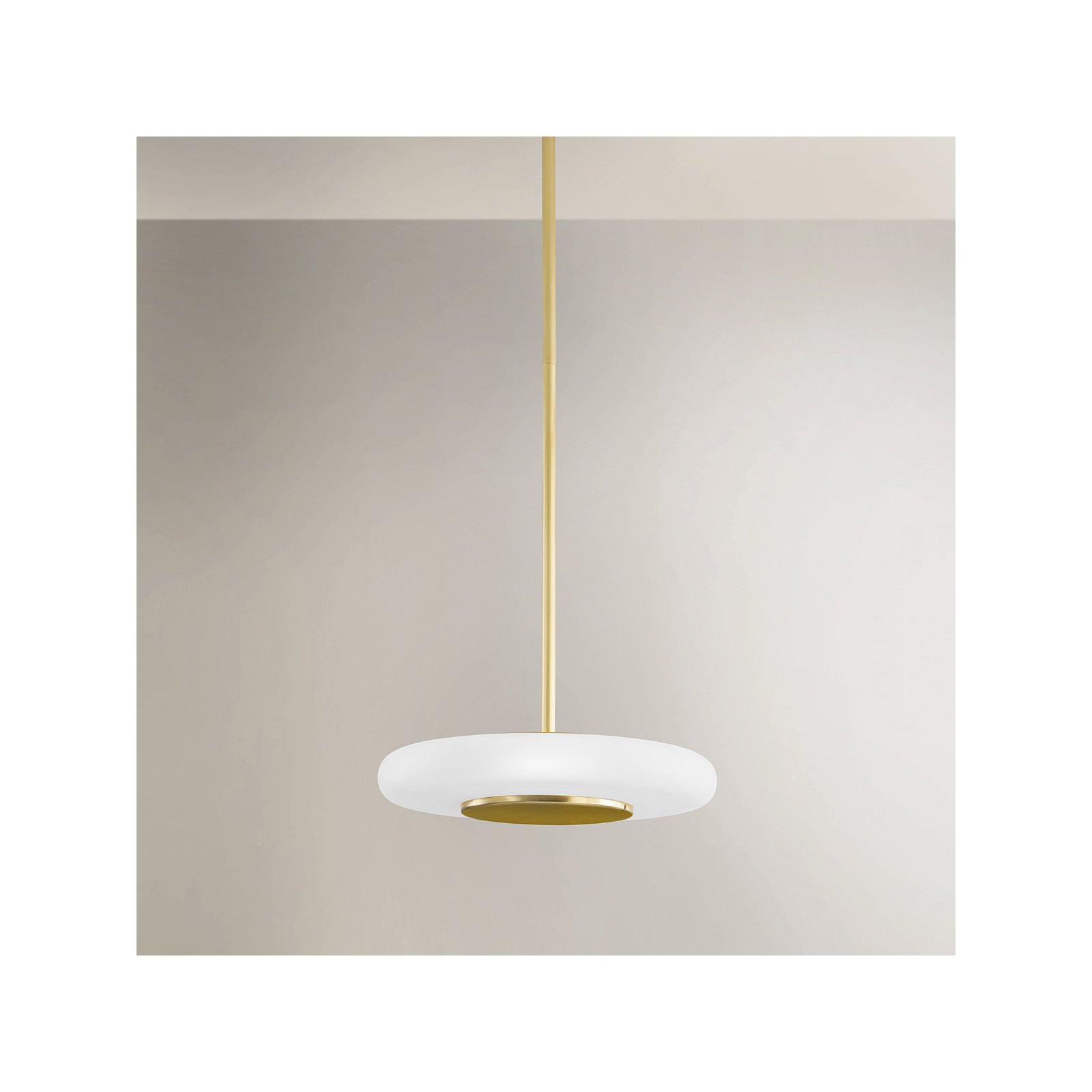 Blyford Pendant by PEMBROOKE & IVES, Aged Brass, 7.25" H x 15.5" W x 15.5" D