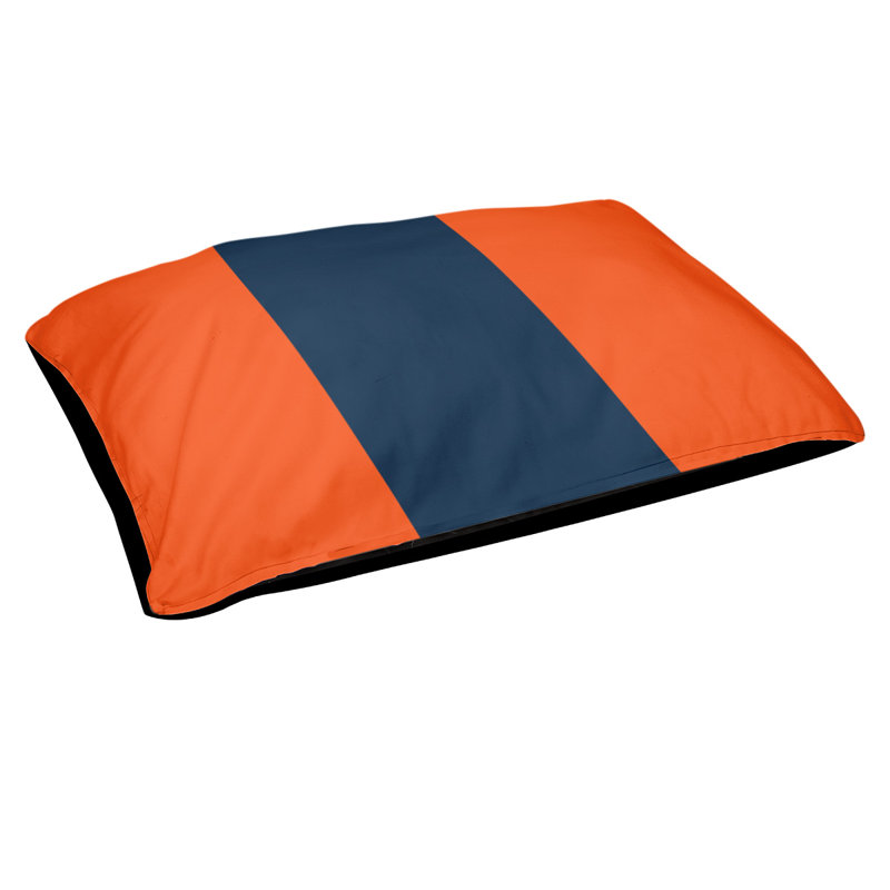 Coussin pour chien Denver, Grand (l 50 po x P 40 po x H 7 po), Orange et bleu marine