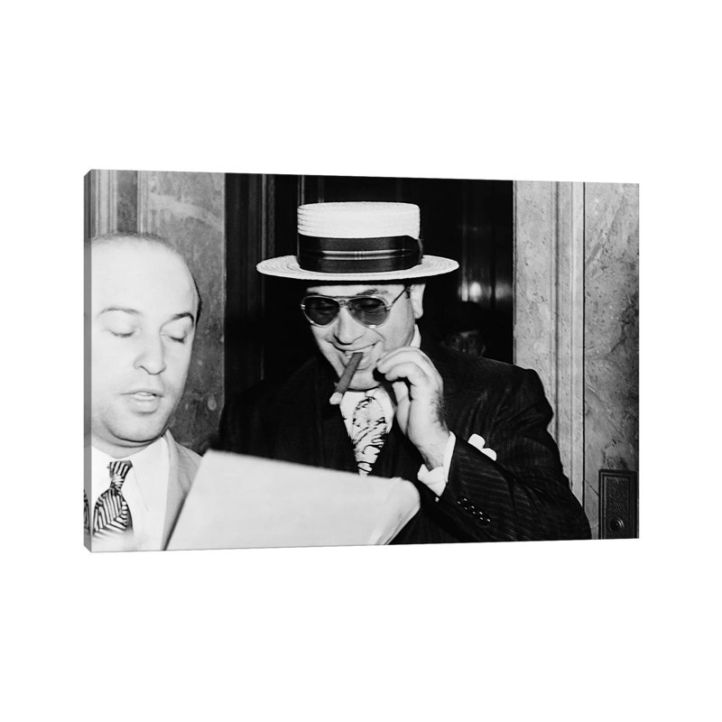 Al Capone (1899-1947) - Reproduction de photo sur toile tendue, H 8 po x l 12 po x P 0,75 po