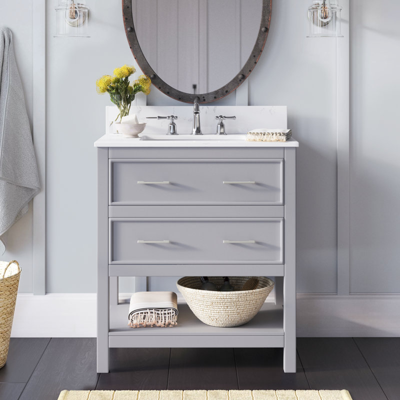 Ensemble de meuble-lavabo simple 30 po Jimerson, Gris