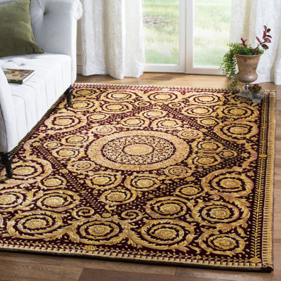 Tapis oriental jaune / brun en laine noué à la main Florence