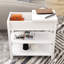White Narrow Side Table With Storage Function, Treated, For Home And Office Compartments, Coated ,