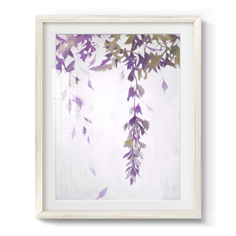 Feuille cascade II - impression encadrée, H 28,5 po x l 20,5 po, Blanc