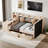 Upholstered Daybed With 2 Drawers, Storage Shelves, Flip Cabinets & Side Table, Vertical Striped Design-54182172
