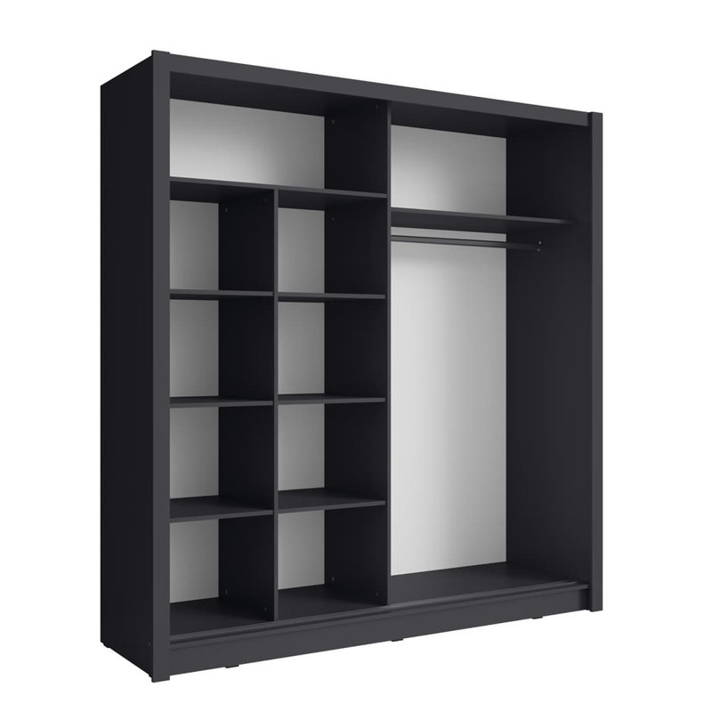 Baku 2 Door Manufactured Wood Wardrobe, Graphite