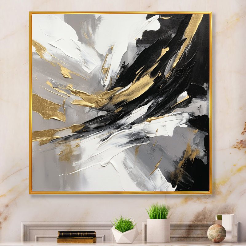 Mystery Awakening III - impressions sur toile abstraites, H 30 po x l 30 po x P 1 po, Toile avec cadre flottant or