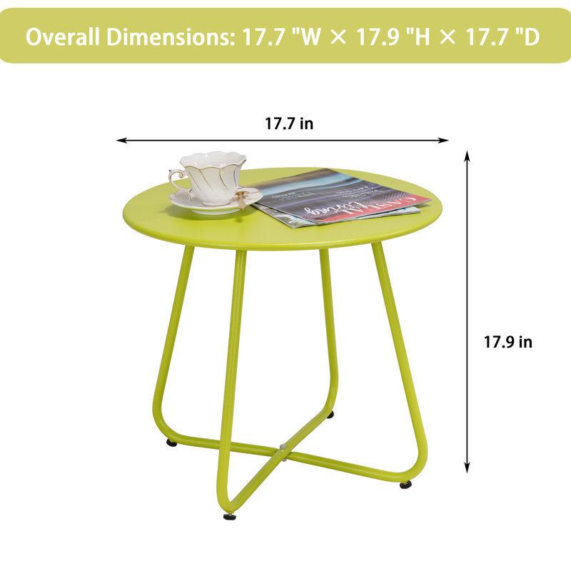 Table d'appoint en métal Naropa, Lime