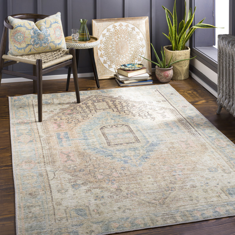 Chavarria Washable Oriental Indoor Rug, Rectangle 7'6" x 9'6"