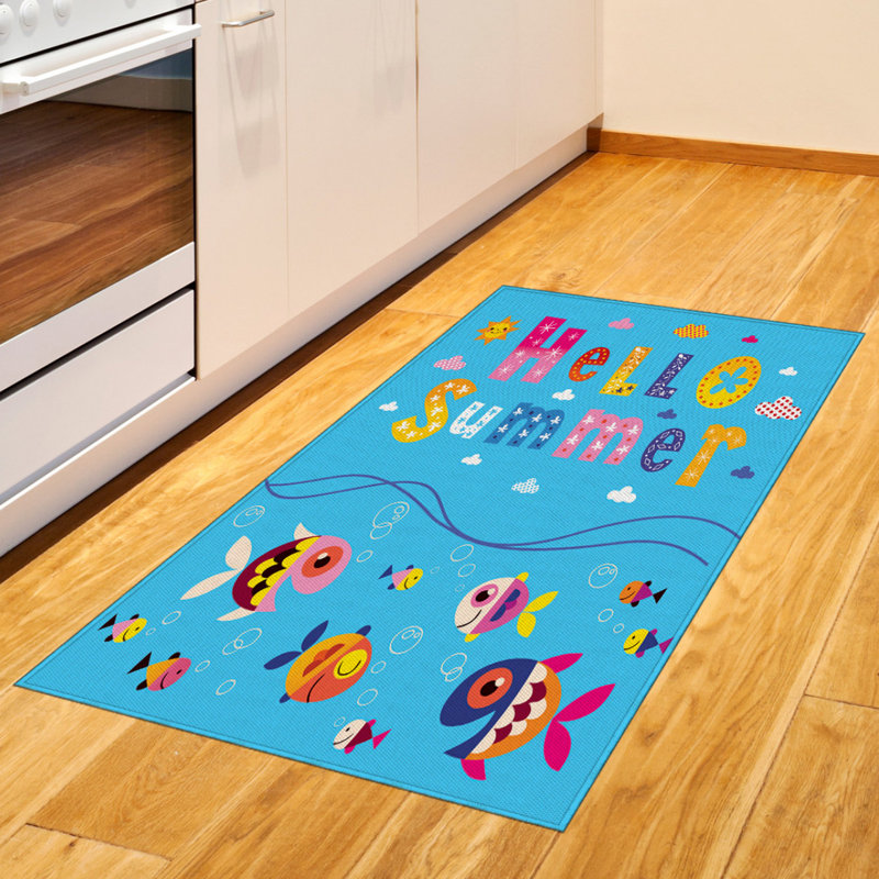 Tapis décoratif en fibres à haute densité Saying, Rectangle 2 pi 7 po x 5 pi