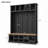 78''H Modern Hall Tree with Wide Storage Seating Bench, Entryway Shoe Cabinet with 13 Compartments-1846152947