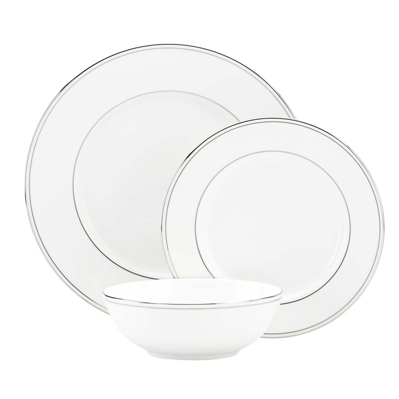 Lenox Federal Platinum Bone China 3 Piece Place Setting, Service for 1