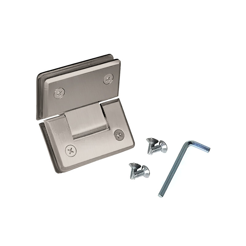 Standard Duty Shower Hinge Bevel Edge Brushed Nickel Finish, Brushed Nickel