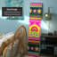 6 Ft. Tall Double Sided Neon Lotus Canvas Room Divider