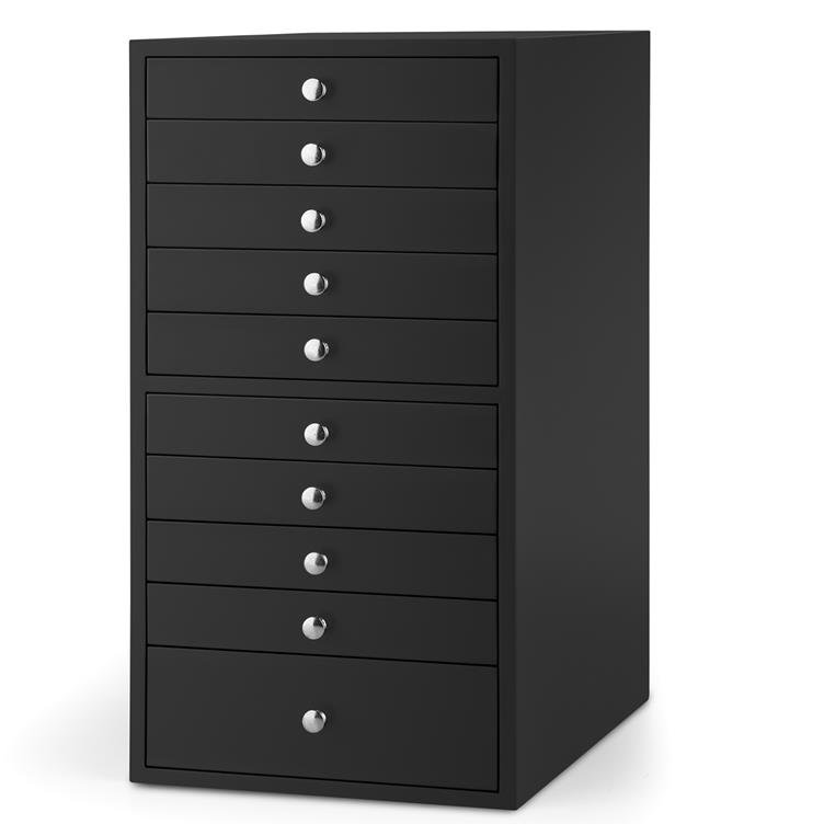 Jewellery Box + Drawers, Black