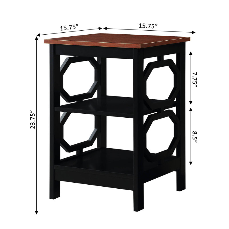 Table de bout avec rangement Minburn, Merisier noir