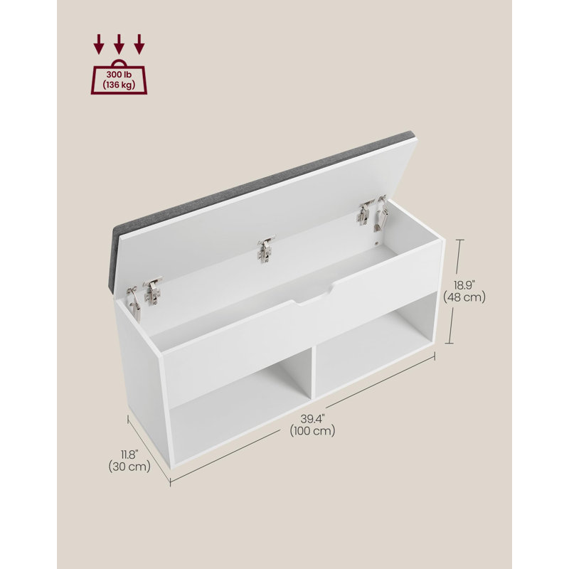 Shoe Storage, 2 Open and 1 Hidden Compartments