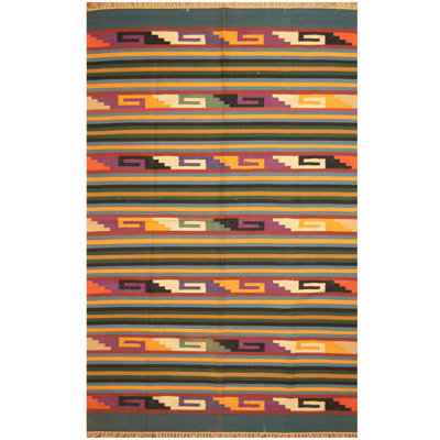 Corcoran One-of-a-Kind 5'8" x 9' New Age Rectangle Wool Area Rug in Pink and Yellow