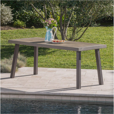 Della Outdoor Acacia Wood Dining Table with Metal Legs