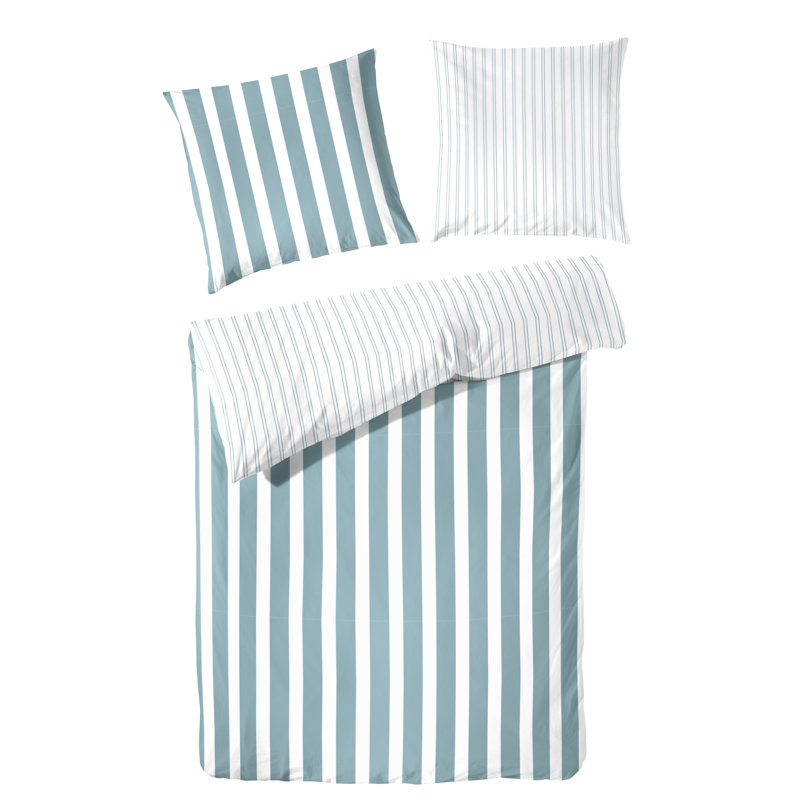 Perkal Bettwäsche 100% Baumwolle, Double - 2 Pillowcases (80 x 80 cm), Aqua
